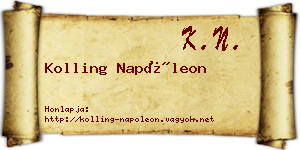 Kolling Napóleon névjegykártya